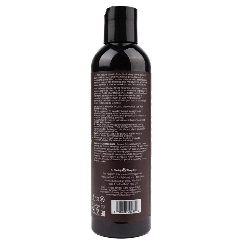 Earthly Body Hemp Seed Massage & Body Oil-Nag Champa 8oz