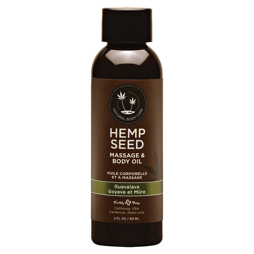 Earthly Body Hemp Seed Massage Oil-Guavalava 2oz