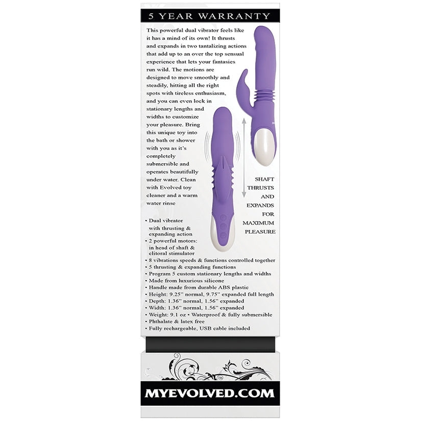 Evolved Thick & Thrust Silicone Bunny-Purple 9
