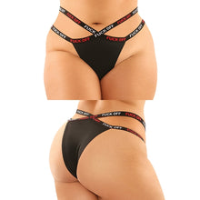 Load image into Gallery viewer, Fantasy Lingerie 2PK Fuckoff Cage Panty &amp; Thong-Black Queen-Boxed
