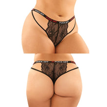 Load image into Gallery viewer, Fantasy Lingerie 2PK Fuckoff Cage Panty &amp; Thong-Black Queen-Boxed
