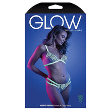 Load image into Gallery viewer, Fantasy Lingerie Glow Night Vision Bralette &amp; Panty-Neon Green M/L-Boxed
