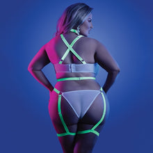 Load image into Gallery viewer, Fantasy Lingerie Glow Night Vision Strappy Teddy-Neon Green QUEEN-Boxed
