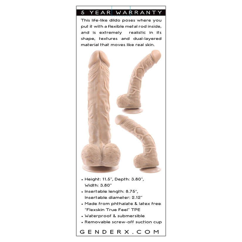 Gender X Poseable Flexskin True Feel Dildo-Light 10