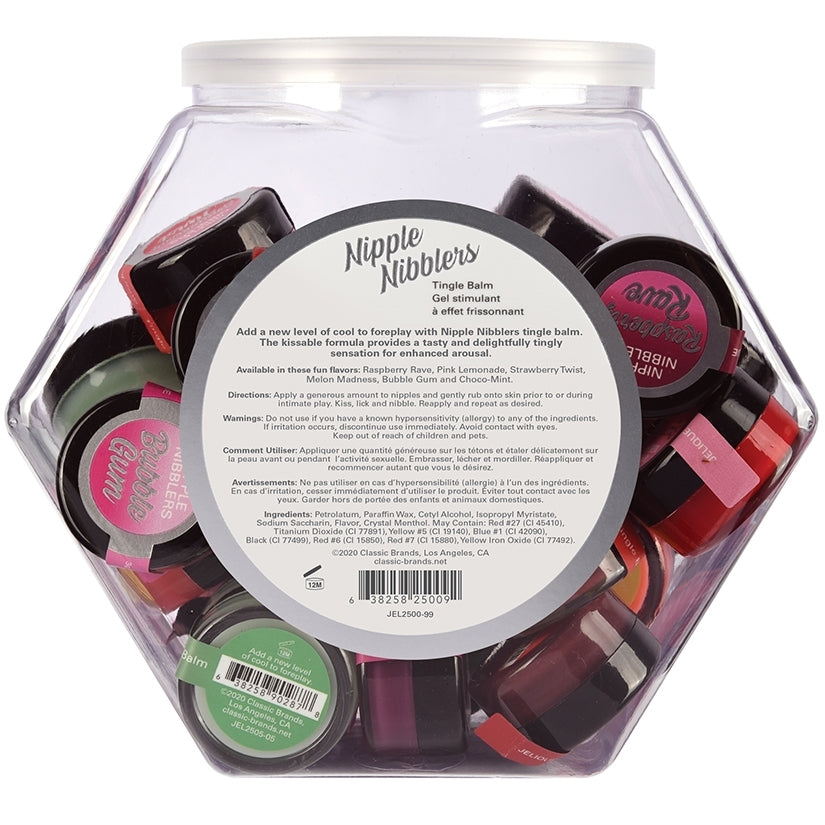 Jelique Nipple Nibblers Cool Tingle Balm-Assorted Bowl of 36 (3g)