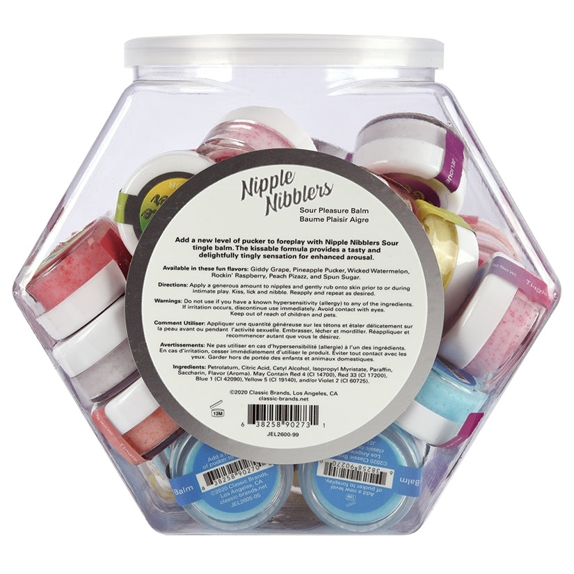 Jelique Nipple Nibblers Sour Pleasure Balm Assorted (Display Bowl/36Pcs) 3g