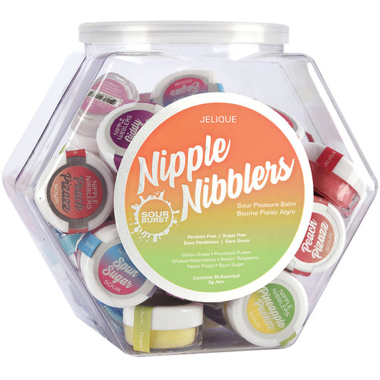 Jelique Nipple Nibblers Sour Pleasure Balm Assorted (Display Bowl/36Pcs) 3g