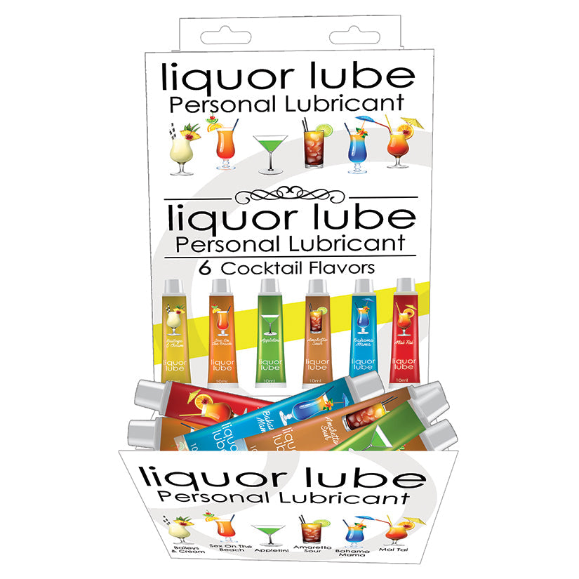 Liquor Lube 10ml Resealable Tubes-Assorted Flavors Display of 72