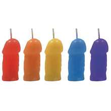 Load image into Gallery viewer, Rainbow Pecker Party Candles-Assorted 5pk
