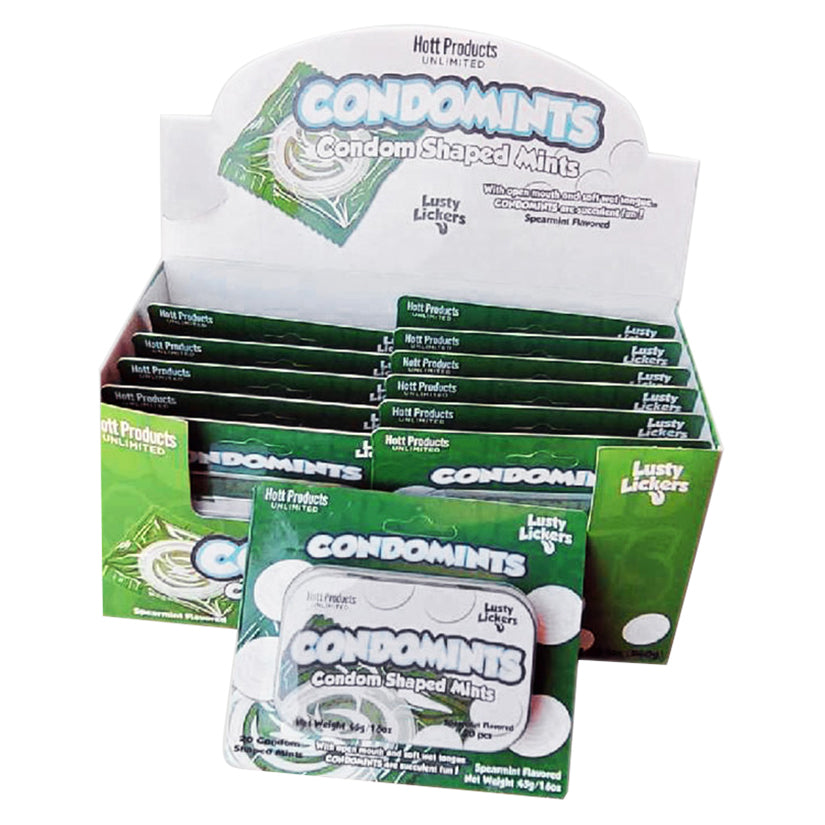 Condomints Condom Shaped Mints-Spearmint Display of 12