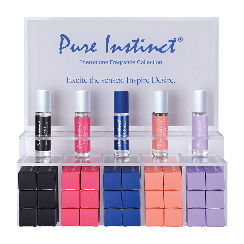 Pure Instinct Signature Collection Pheromone Roll On Display of 30