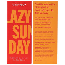 Load image into Gallery viewer, Simply Sexy Pheromone Perfume-Lazy Sunday 0.3oz
