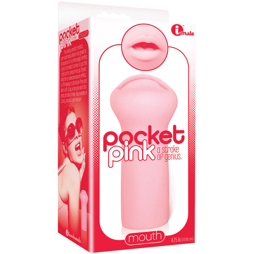 The 9's Pocket Pink Mini Masturbator-Mouth