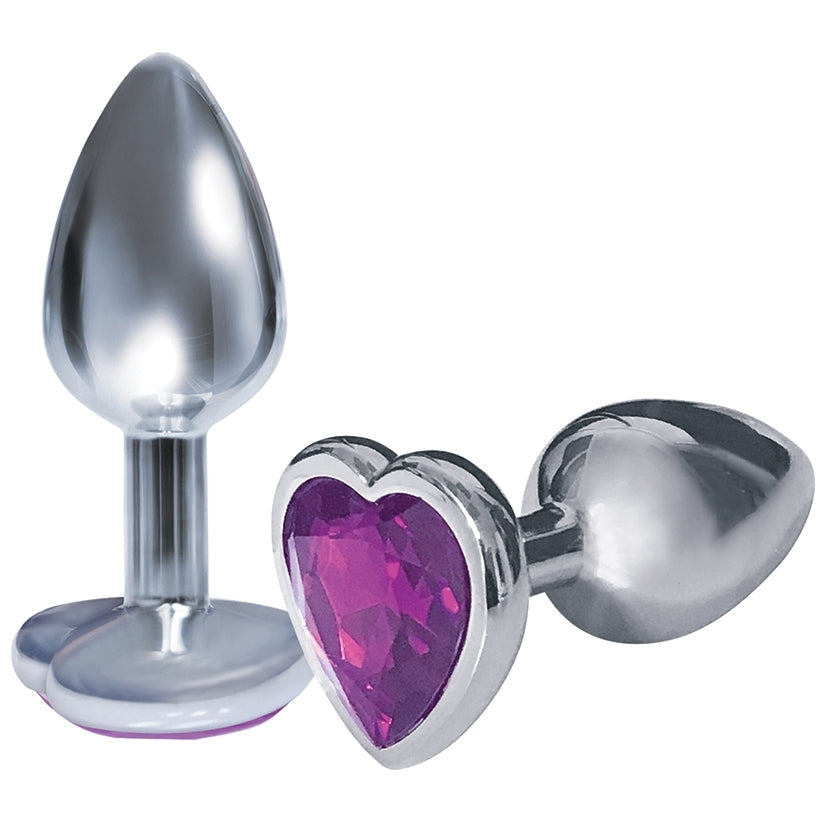 The 9's The Silver Starter Bejeweled Heart Plug-Violet