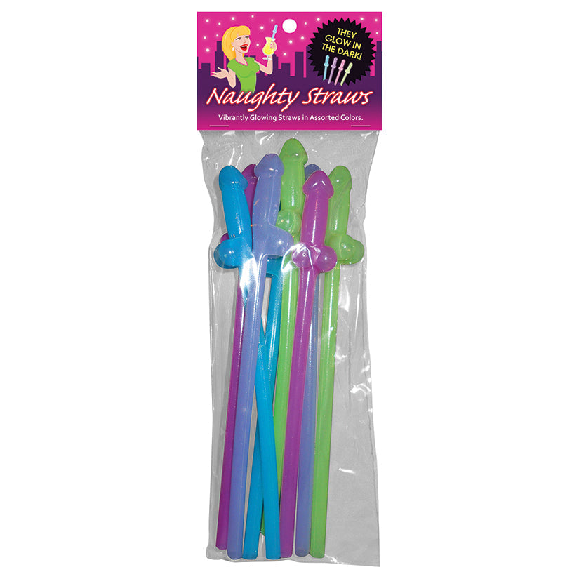 Naughty Straws-Glow In The Dark 8pk