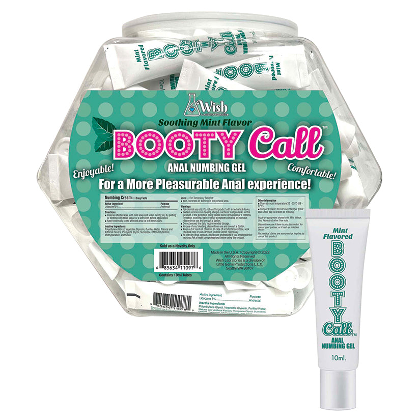 BootyCall Anal Numbing Gel-Mint 10ml Fishbowl of 65pcs