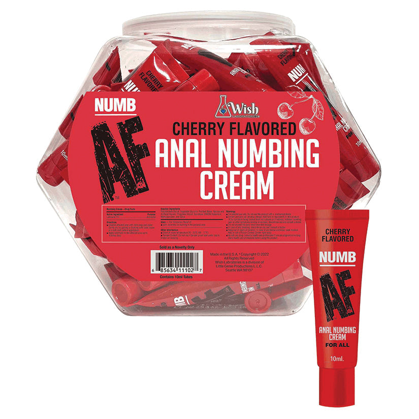 Numb AF Anal Numbing Cream-Cherry 10ml Fishbowl of 65pcs