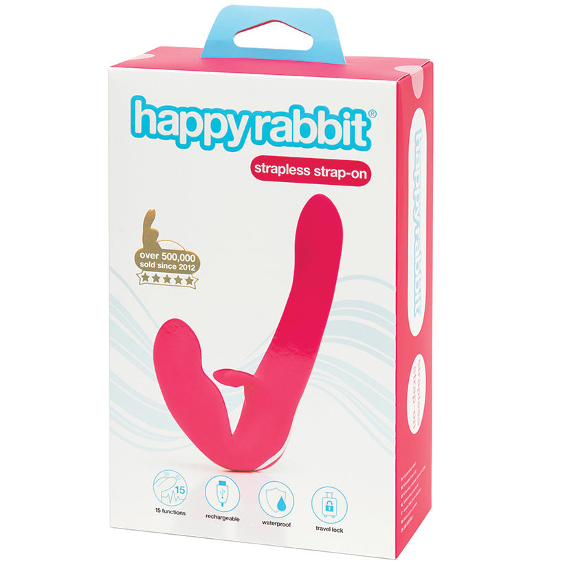 Happy Rabbit Strapless Strap On Rabbit Vibe-Pink