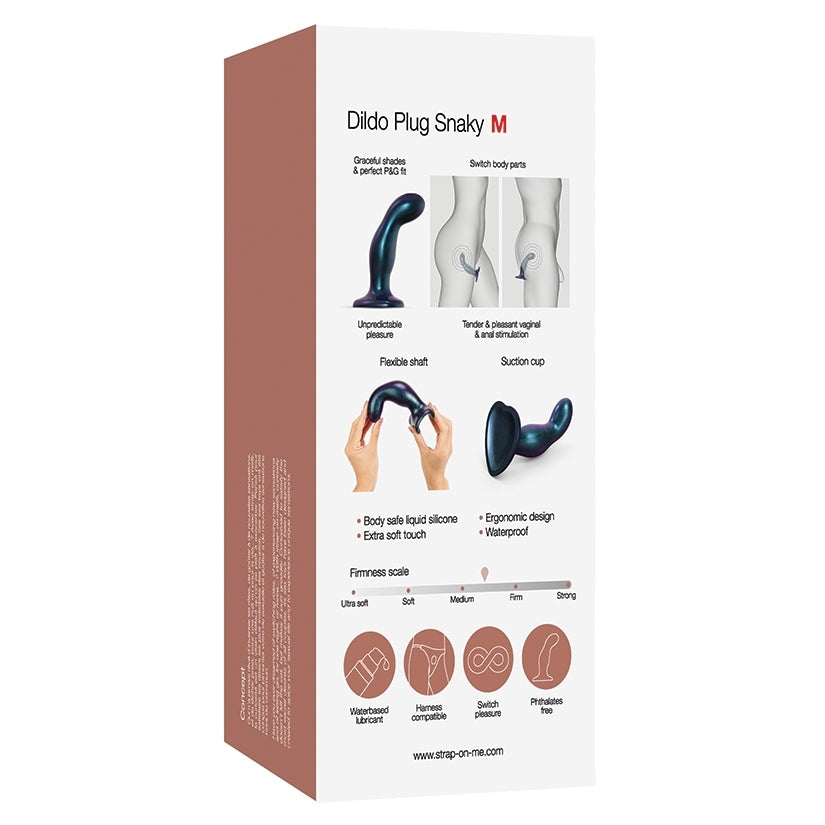 Strap On Me Dildo Plug Snaky-Metallic Blue M