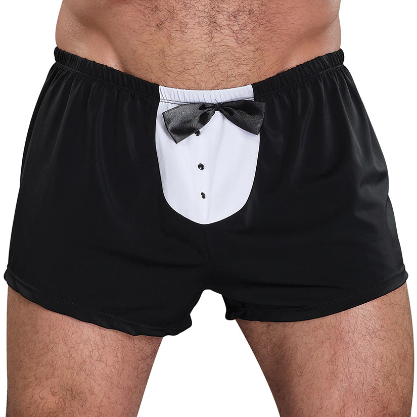 Male Power Novelty Tuxedo Boxer-Black One Size-Boxed