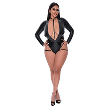 Load image into Gallery viewer, Magic Silk Teddy With Harness Caging-Black QUEEN-Boxed
