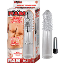 Load image into Gallery viewer, Ram Vibrating Penis Extender-Clear
