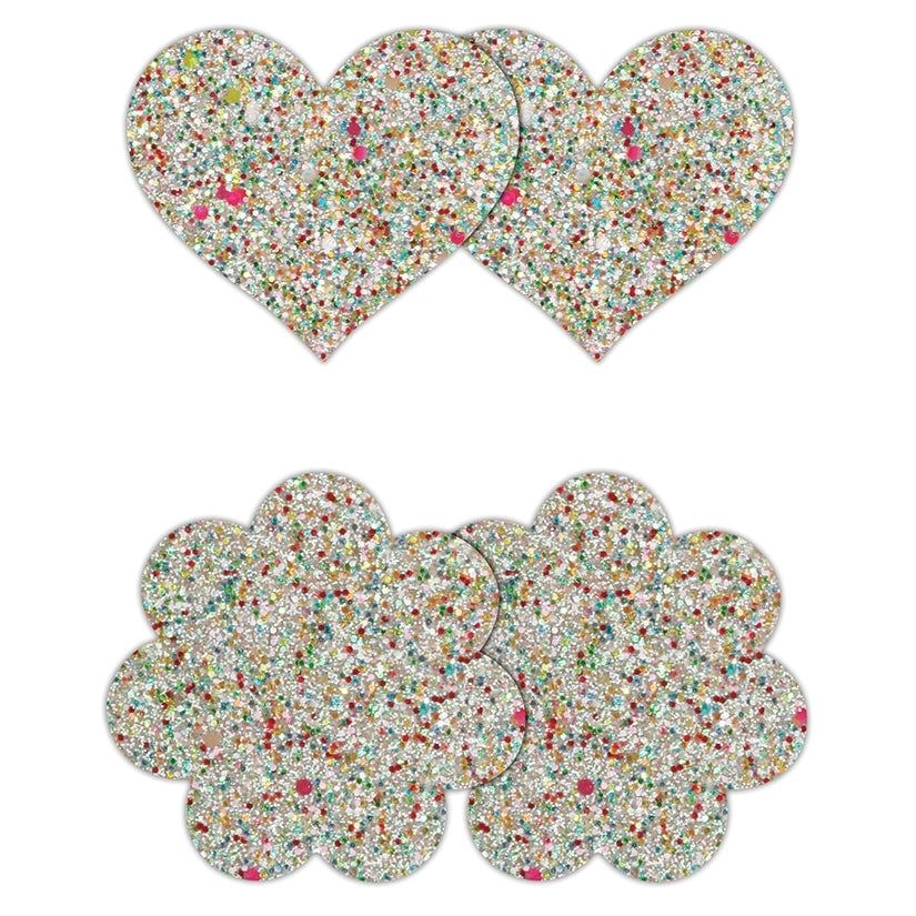 Pretty Pasties Heart & Flower-Glow 2pk