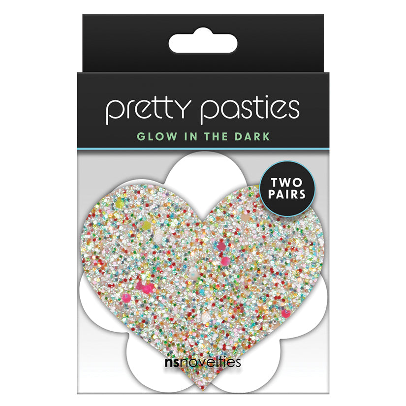 Pretty Pasties Heart & Flower-Glow 2pk