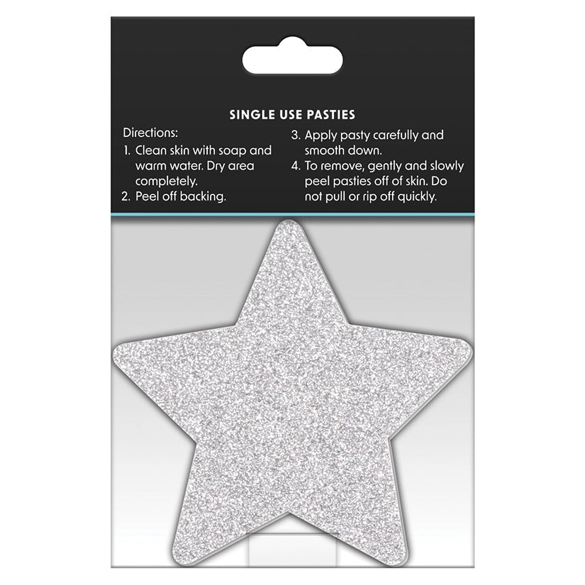 Pretty Pasties Glitter StarsRed/Silver 2pk