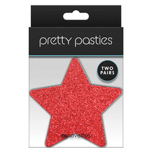 Load image into Gallery viewer, Pretty Pasties Glitter StarsRed/Silver 2pk
