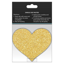 Load image into Gallery viewer, Pretty Pasties Glitter HeartsBlk/Gold 2pk
