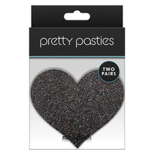 Load image into Gallery viewer, Pretty Pasties Glitter HeartsBlk/Gold 2pk
