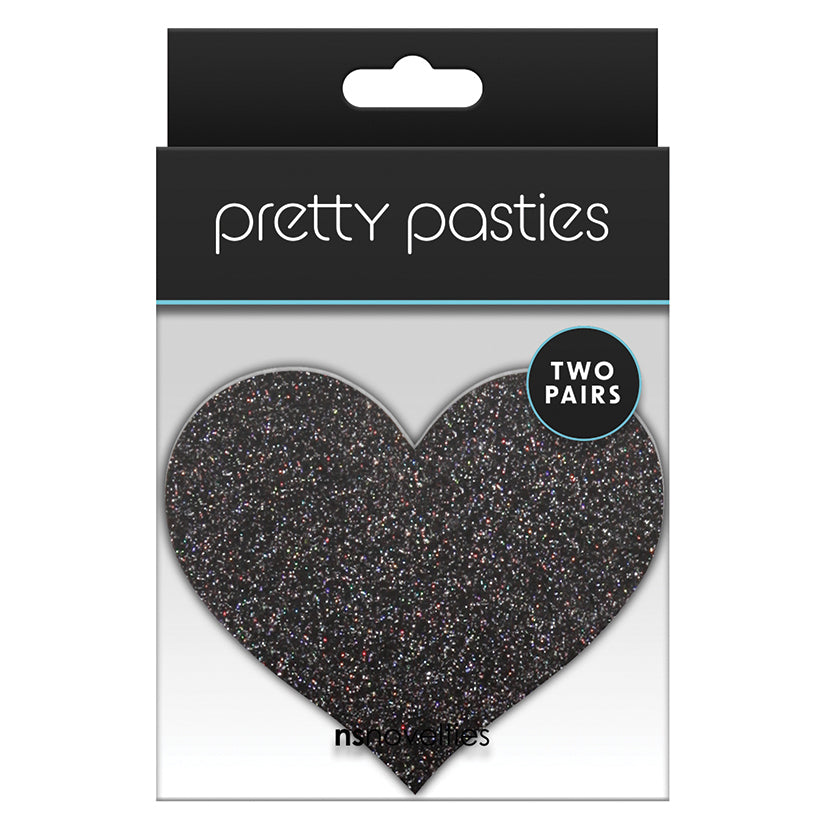 Pretty Pasties Glitter HeartsBlk/Gold 2pk