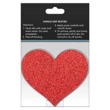 Load image into Gallery viewer, Pretty Pasties Glitter HeartsRed/Silver 2pk
