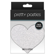 Load image into Gallery viewer, Pretty Pasties Glitter HeartsRed/Silver 2pk
