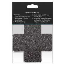 Load image into Gallery viewer, Pretty Pasties Glitter CrossBlk/Gold 2pk
