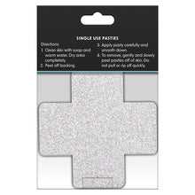 Load image into Gallery viewer, Pretty Pasties Glitter CrossRed/Silver 2pk
