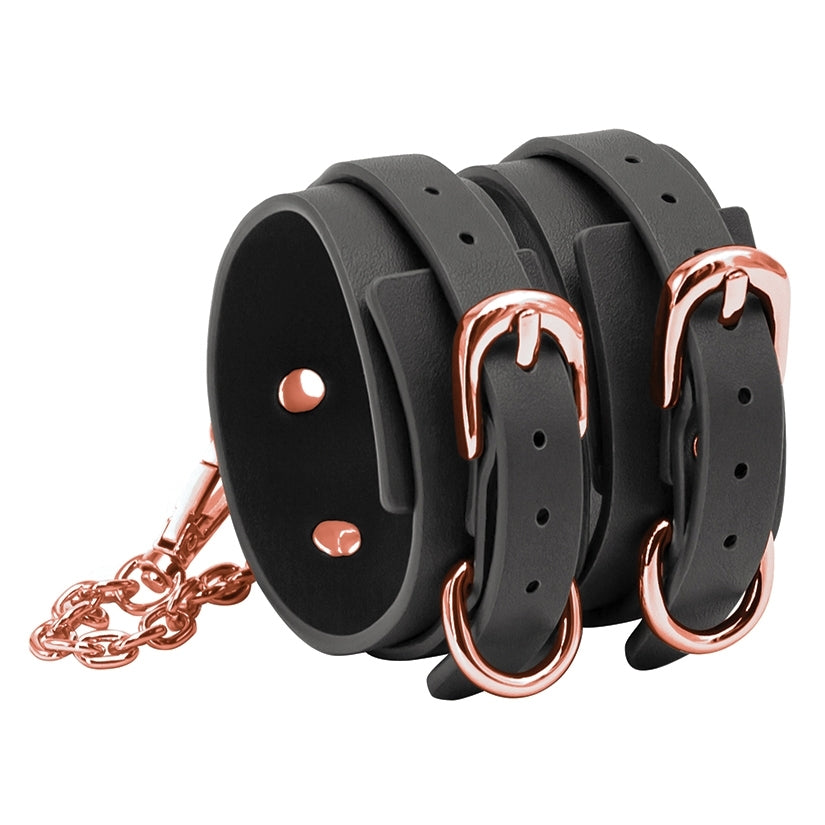 Bondage Couture Ankle Cuffs-Black