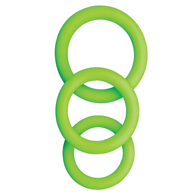 Ouch! Cock Ring Set 3pcs-Glow in the Dark
