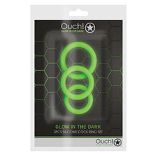 Load image into Gallery viewer, Ouch! Cock Ring Set 3pcs-Glow in the Dark
