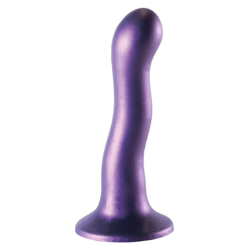 Ouch! Ultra Soft Silicone Curvy G-Spot Dildo-Metallic Purple 7