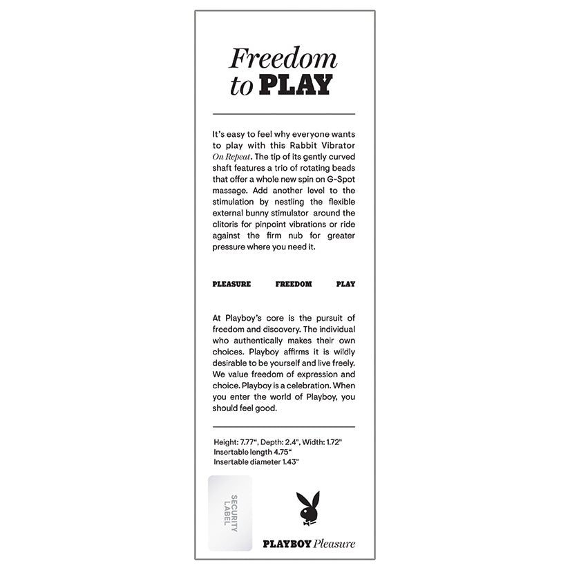 Playboy On Repeat Rabbit Vibrator
