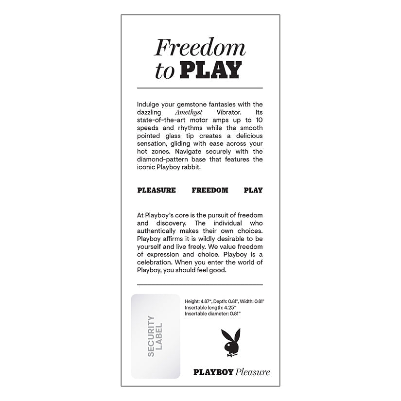 Playboy Amethyst Glass Vibrator