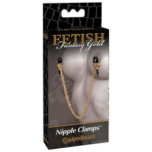 Load image into Gallery viewer, Fetish Fantasy Gold Chain Nipple Clamps
