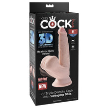 Load image into Gallery viewer, King Cock Plus Triple Density Cock With Swinging Balls-Light 6
