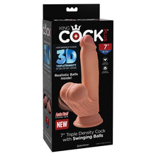 Load image into Gallery viewer, King Cock Plus Triple Density Cock With Swinging Balls-Tan 7
