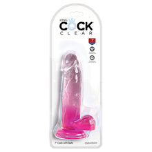 Load image into Gallery viewer, King Cock Clear with Balls-Pink 7
