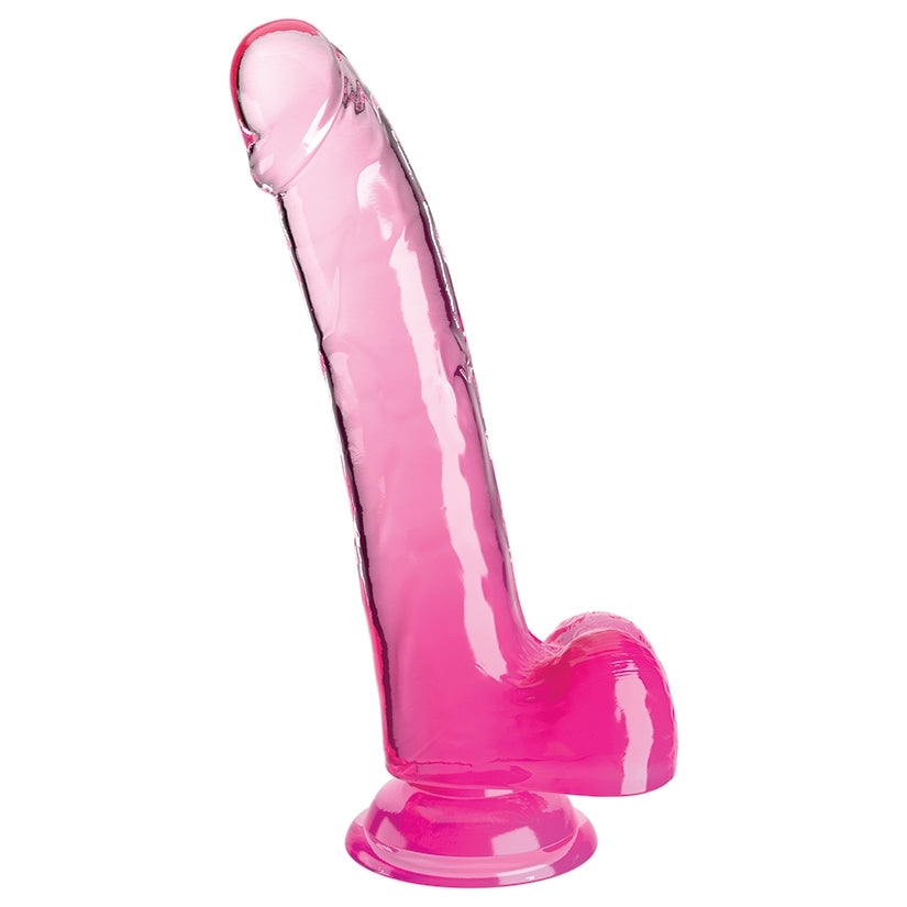 King Cock Clear with Balls-Pink 9