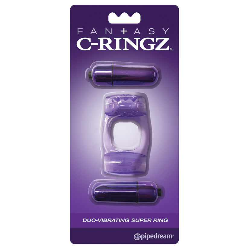 Fantasy C-Ringz Duo-Vibrating Super Ring-Purple