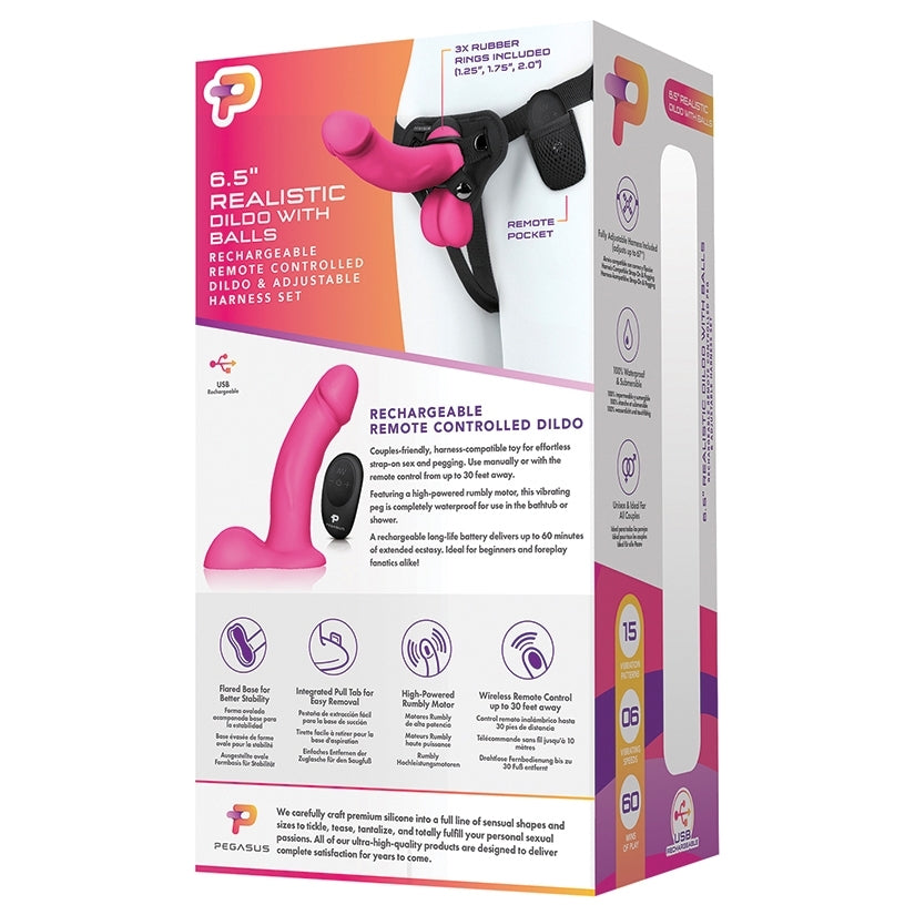 Pegasus Remote Control Realistic Dildo with Balls 6.5